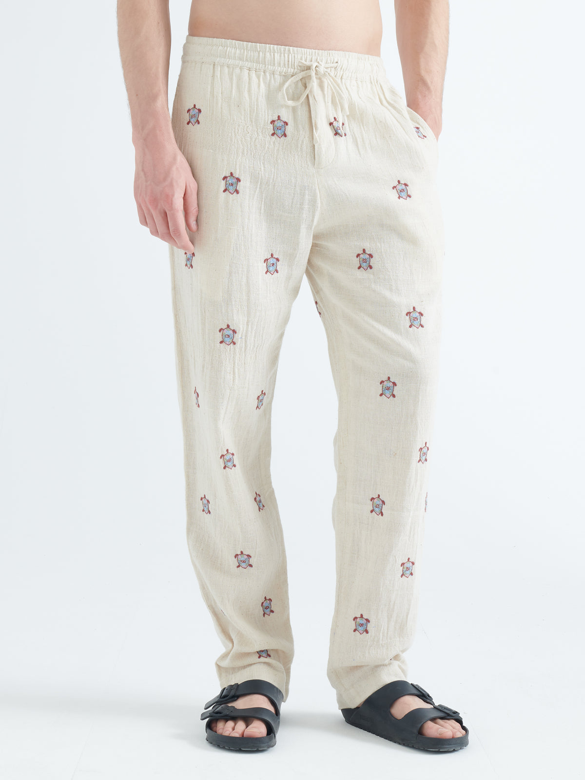 Malibu Cotton Trousers in Cream