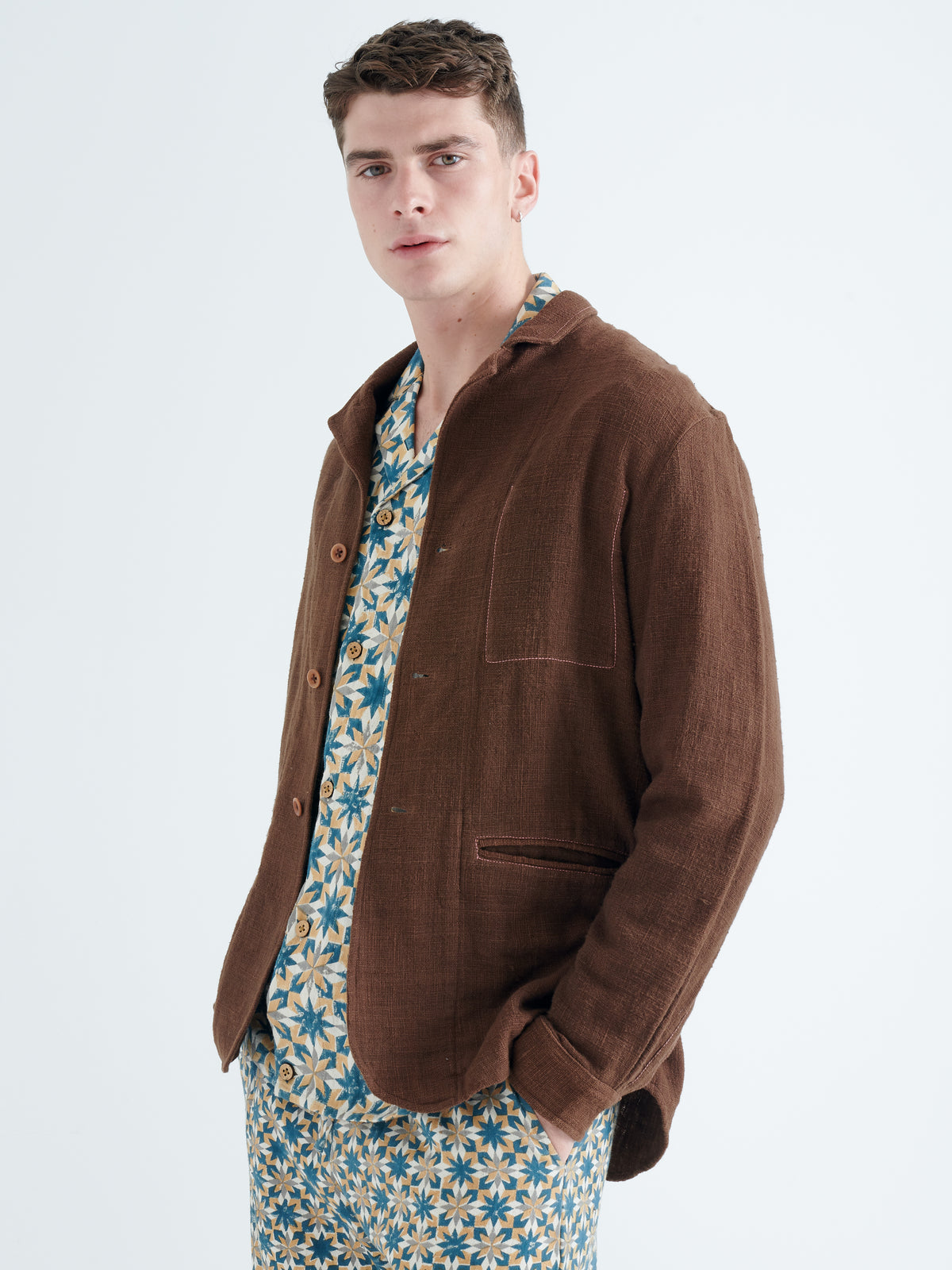 Vale De Lobo Cotton Jacket in Brown