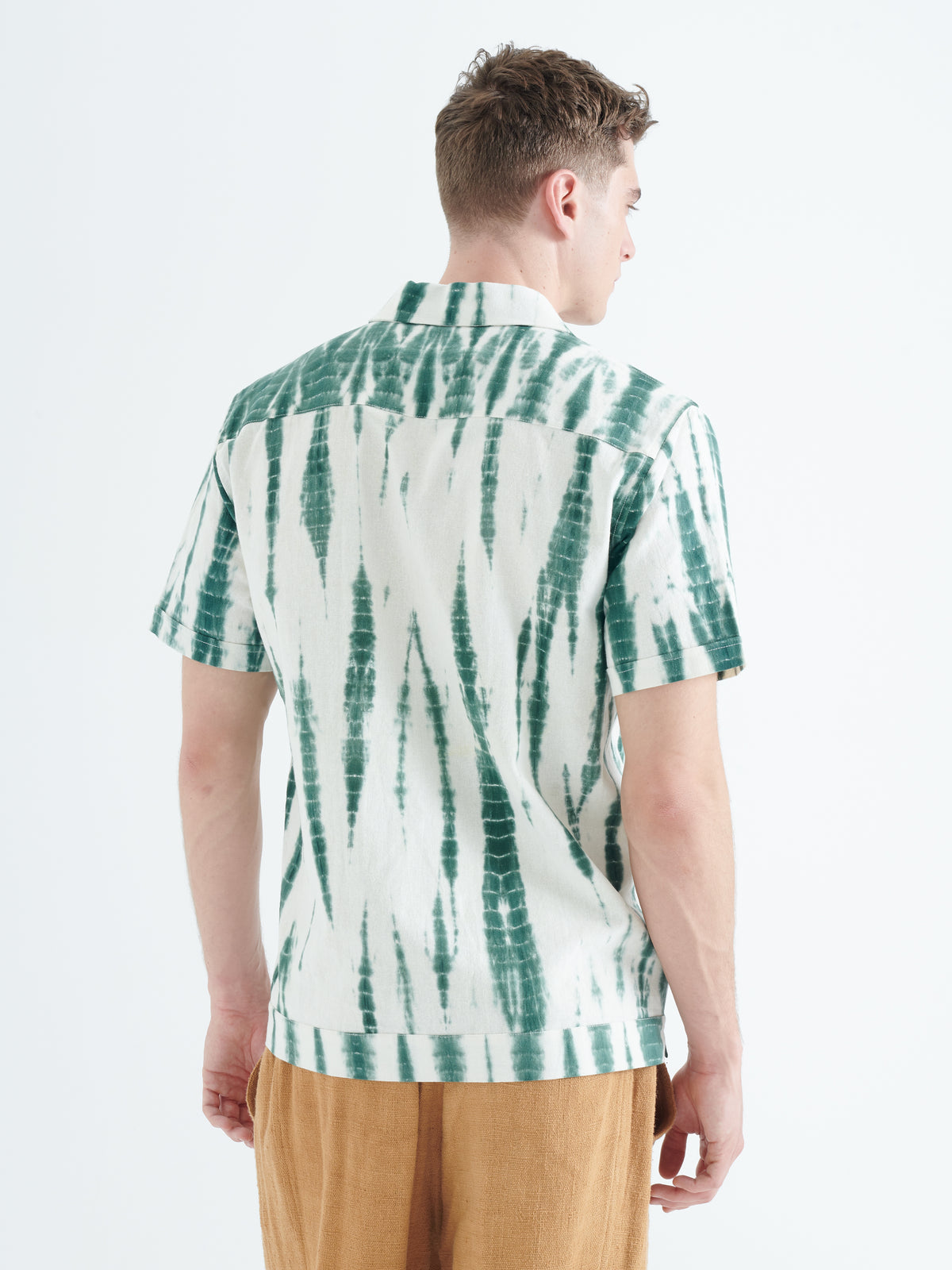 Paraiso Cotton Shirt in Green Tie-Dye