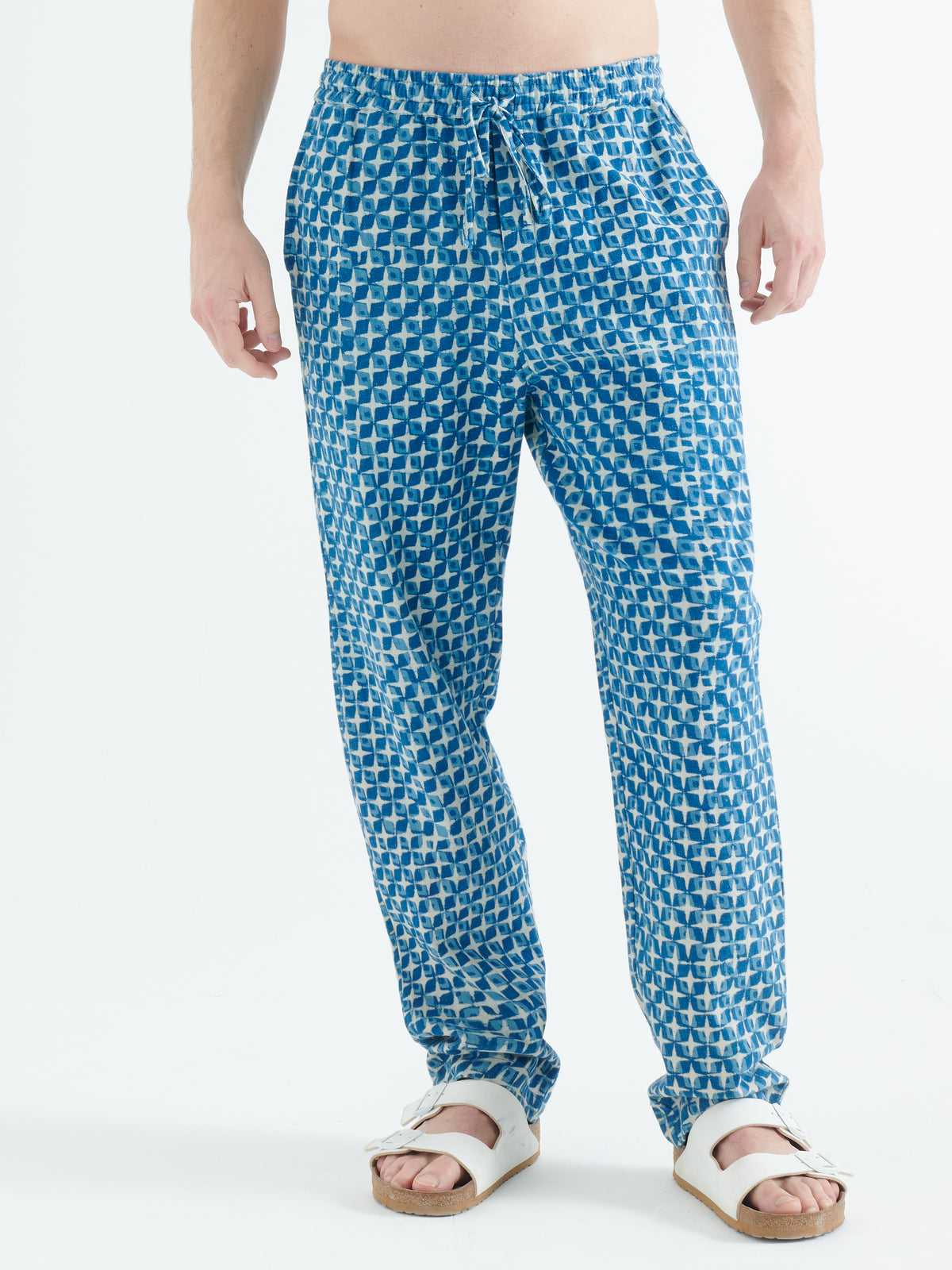 Malibu Organic Cotton in Blue Block Print