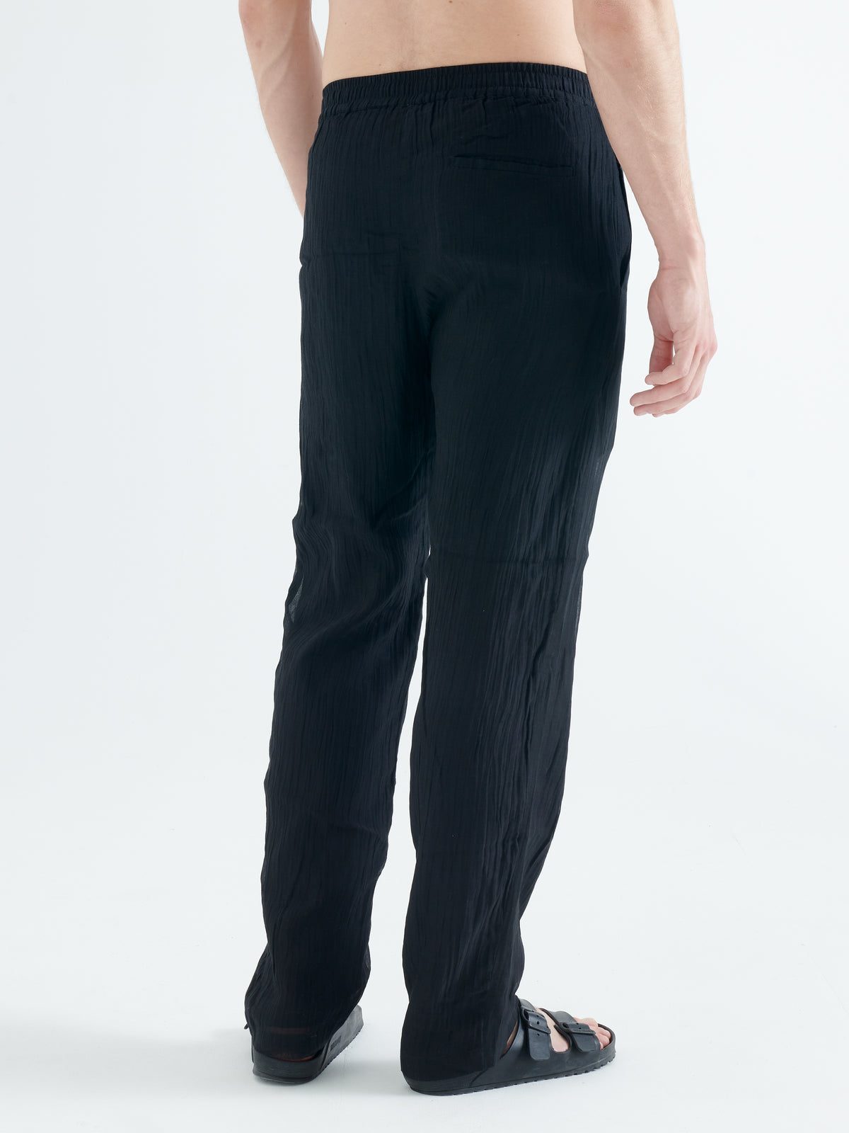 Malibu Cotton Silk Trousers in Black
