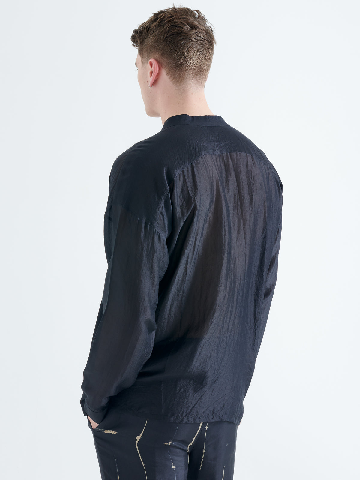 Cavalet Silk Shirt in Black and Sand