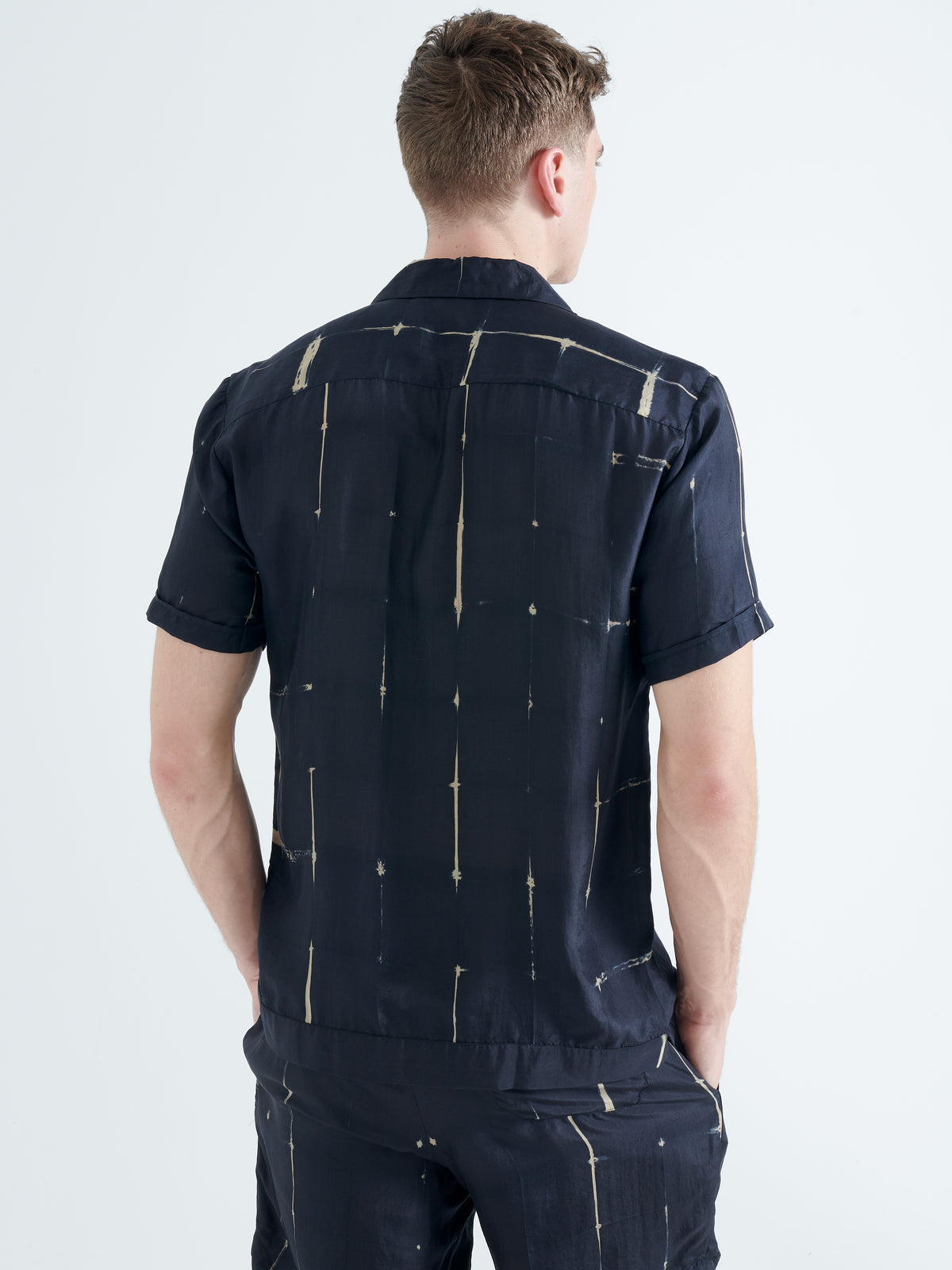 Paraiso Silk Shirt in Black and Sand