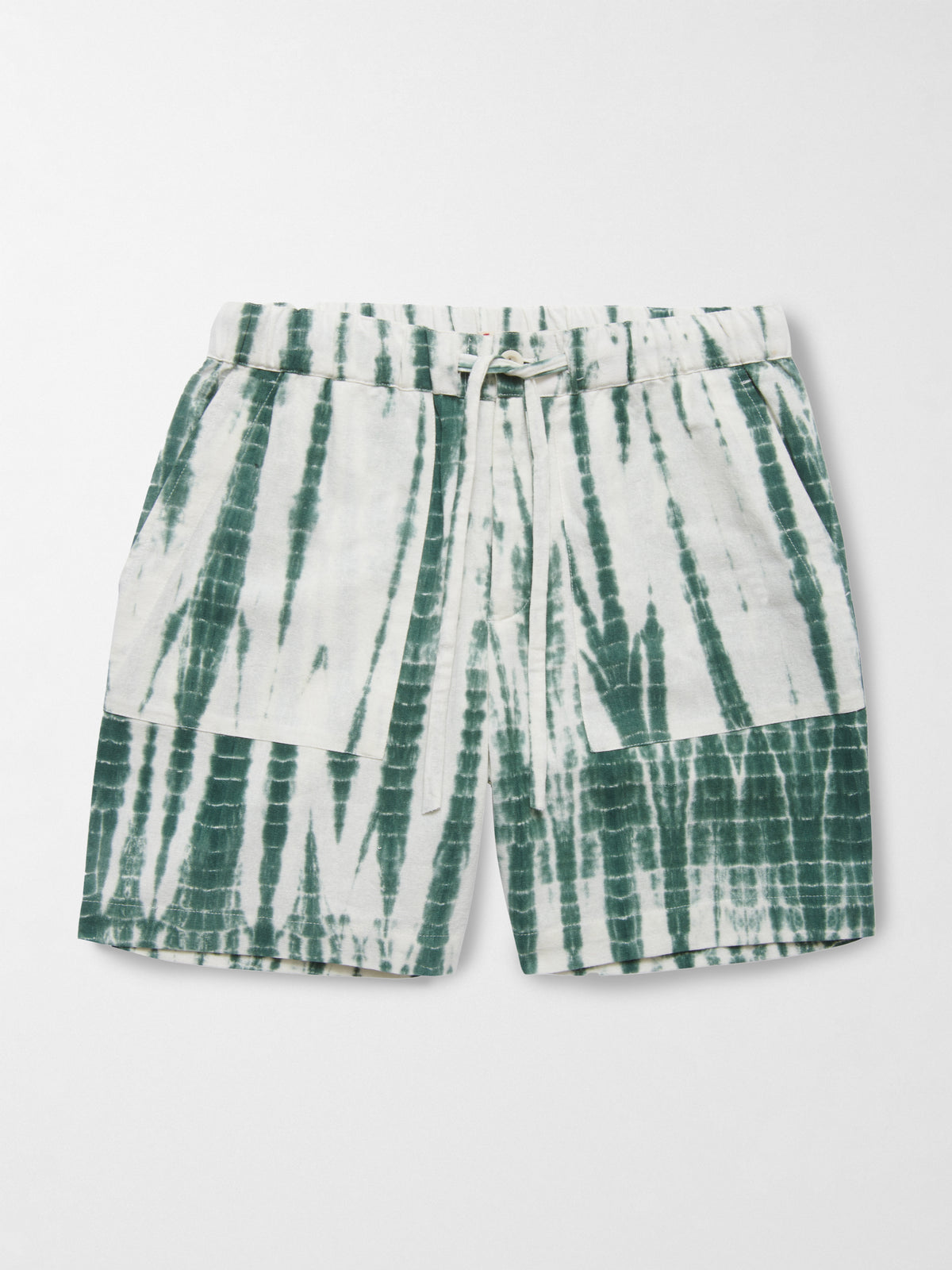 Es Cubells Cotton Shorts in Green Tie-Dye