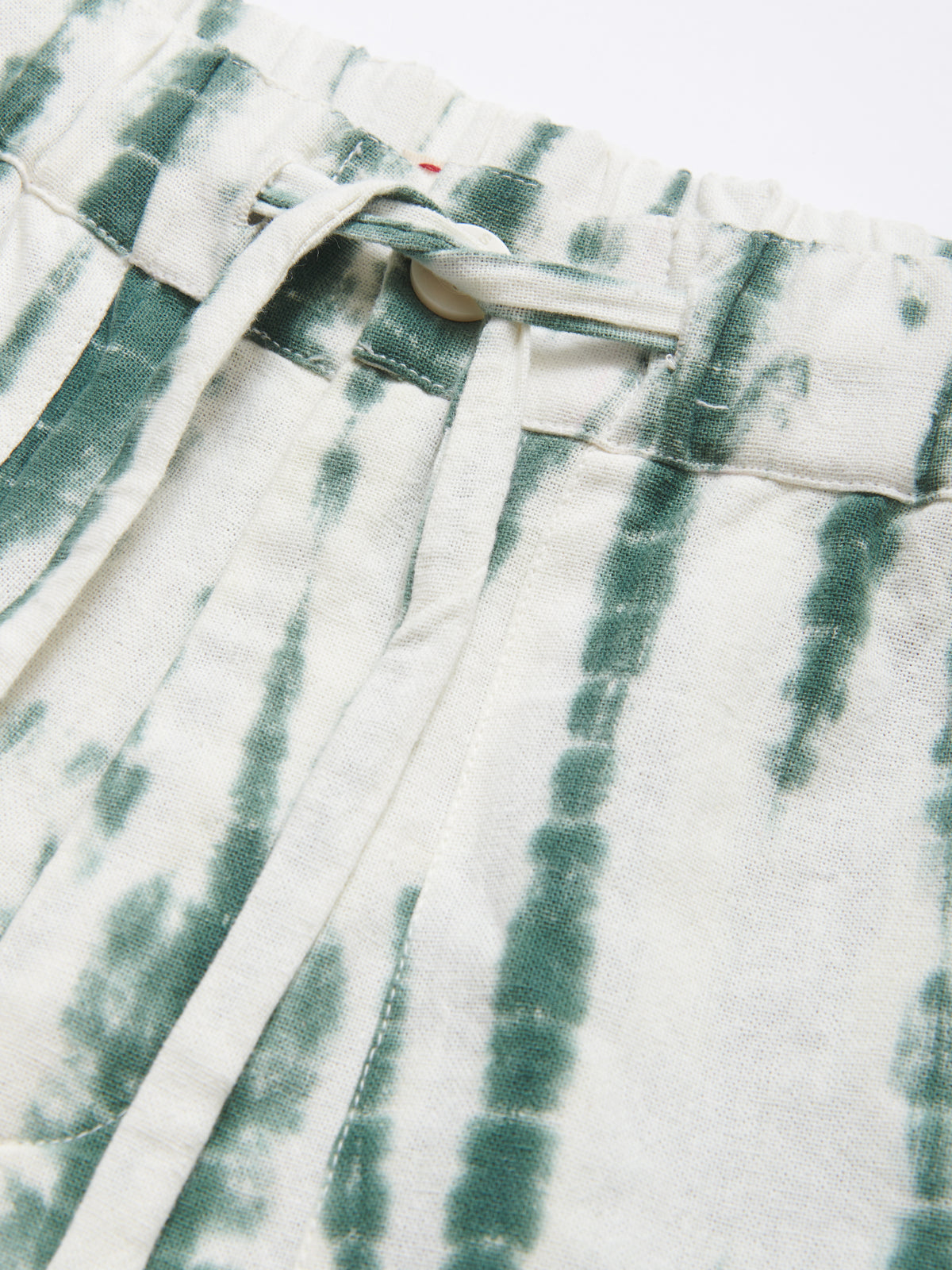 Es Cubells Cotton Shorts in Green Tie-Dye