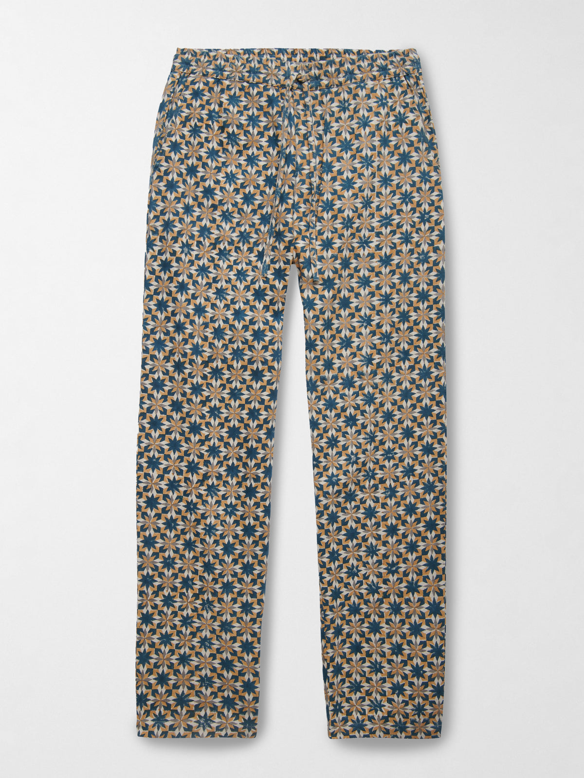 Malibu Organic Cotton in Yellow and Green Block Print