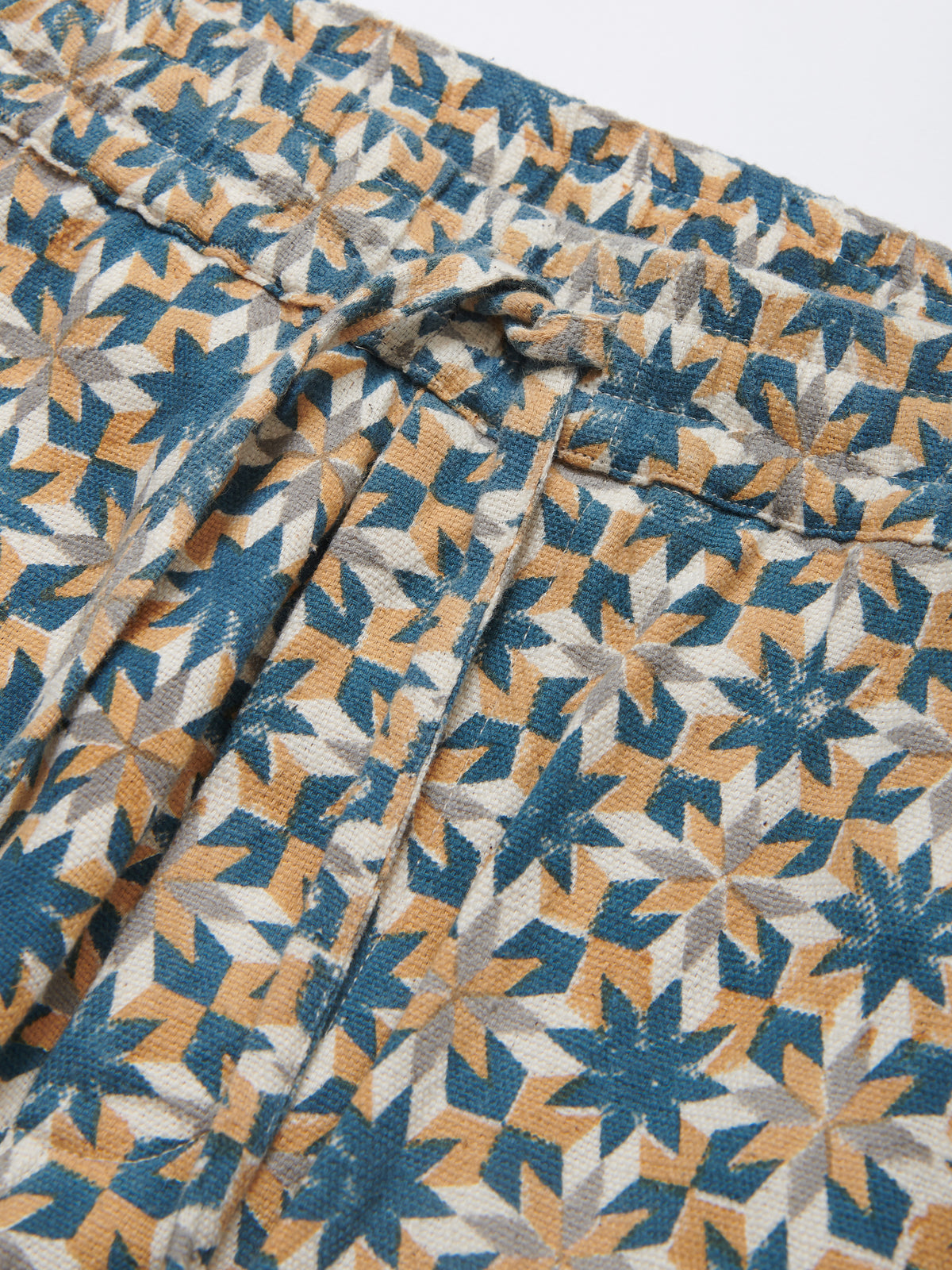 Malibu Organic Cotton in Yellow and Green Block Print