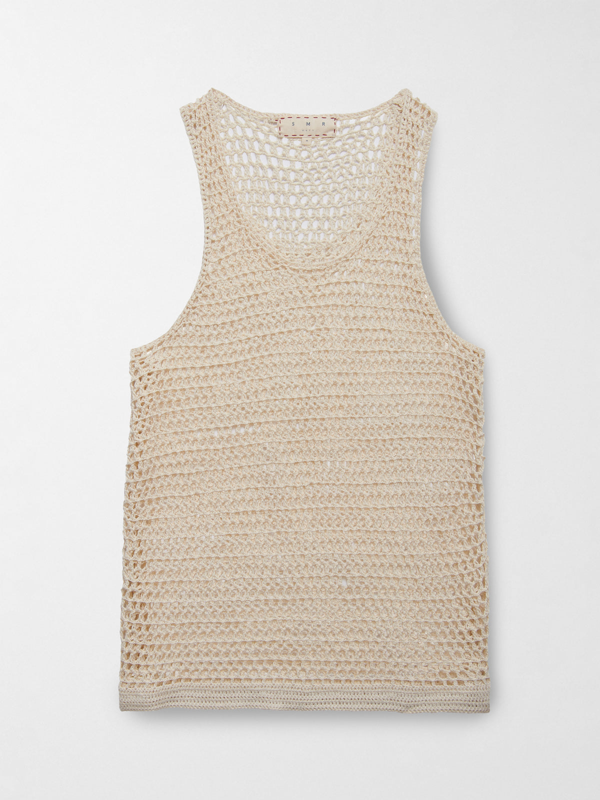 Crochet Knitted Cotton Tank Top in Off White