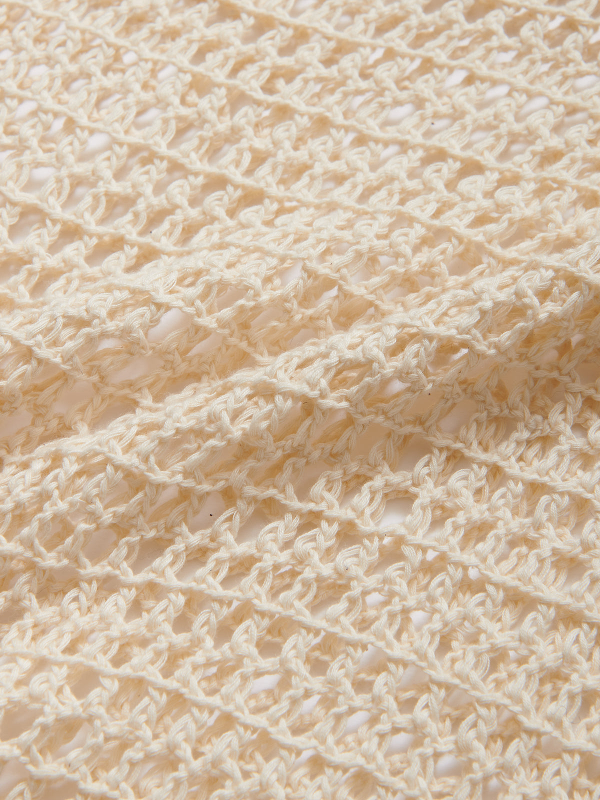 Crochet Knitted Cotton Tank Top in Off White