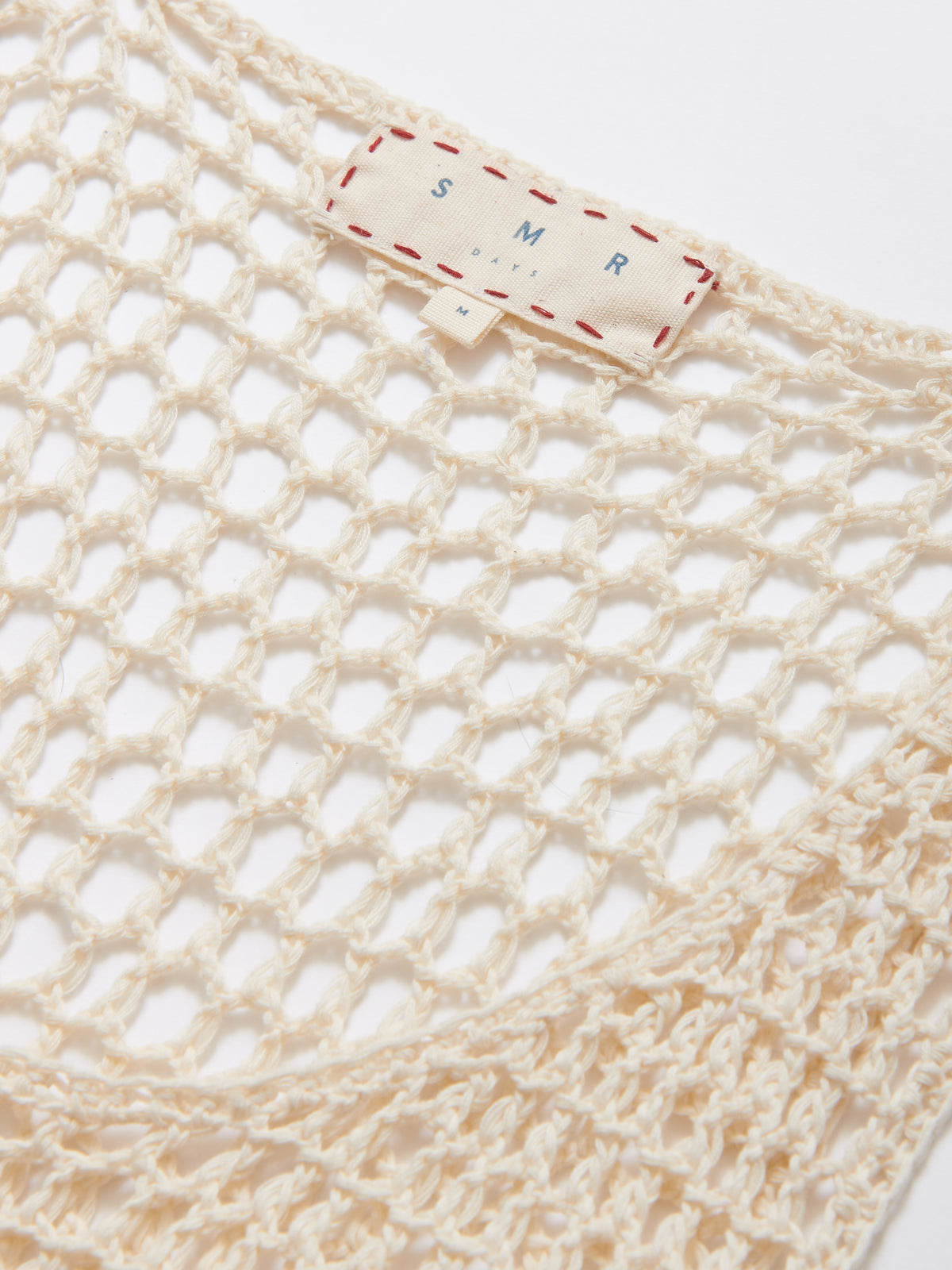 Crochet Knitted Cotton Tank Top in Off White