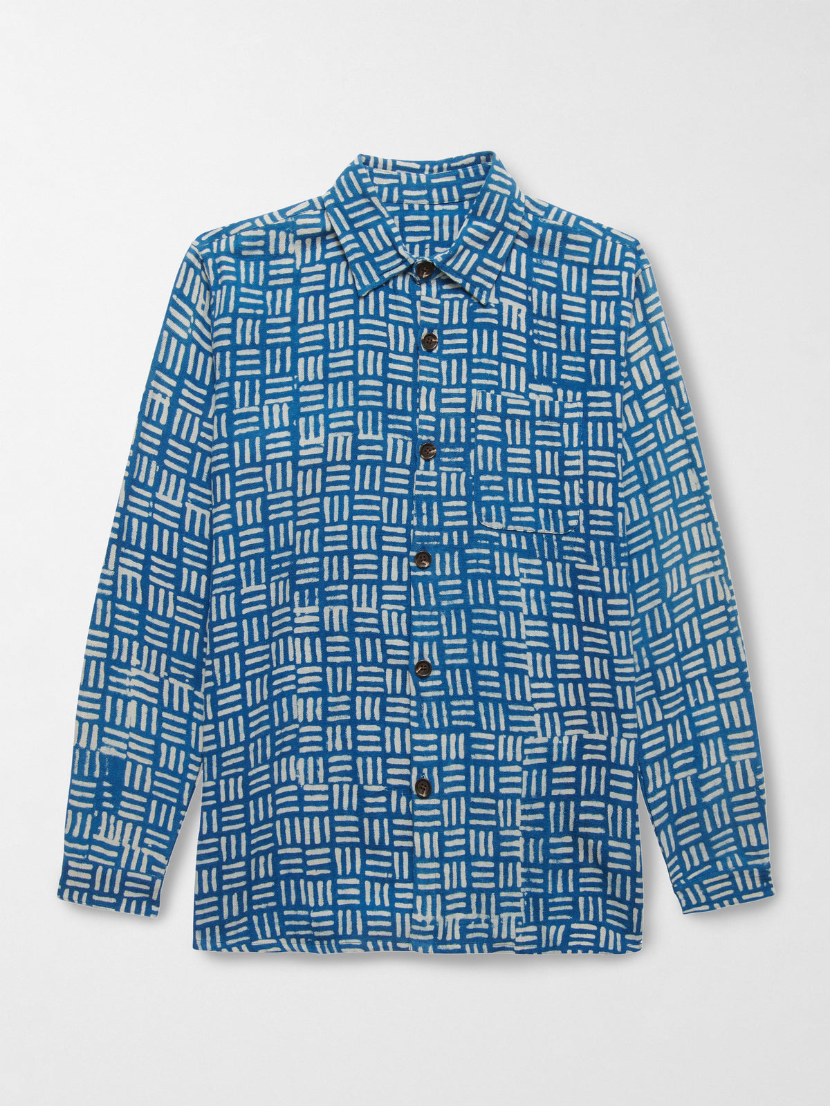 Enamorados Organic Cotton Shirt in Blue Block Print
