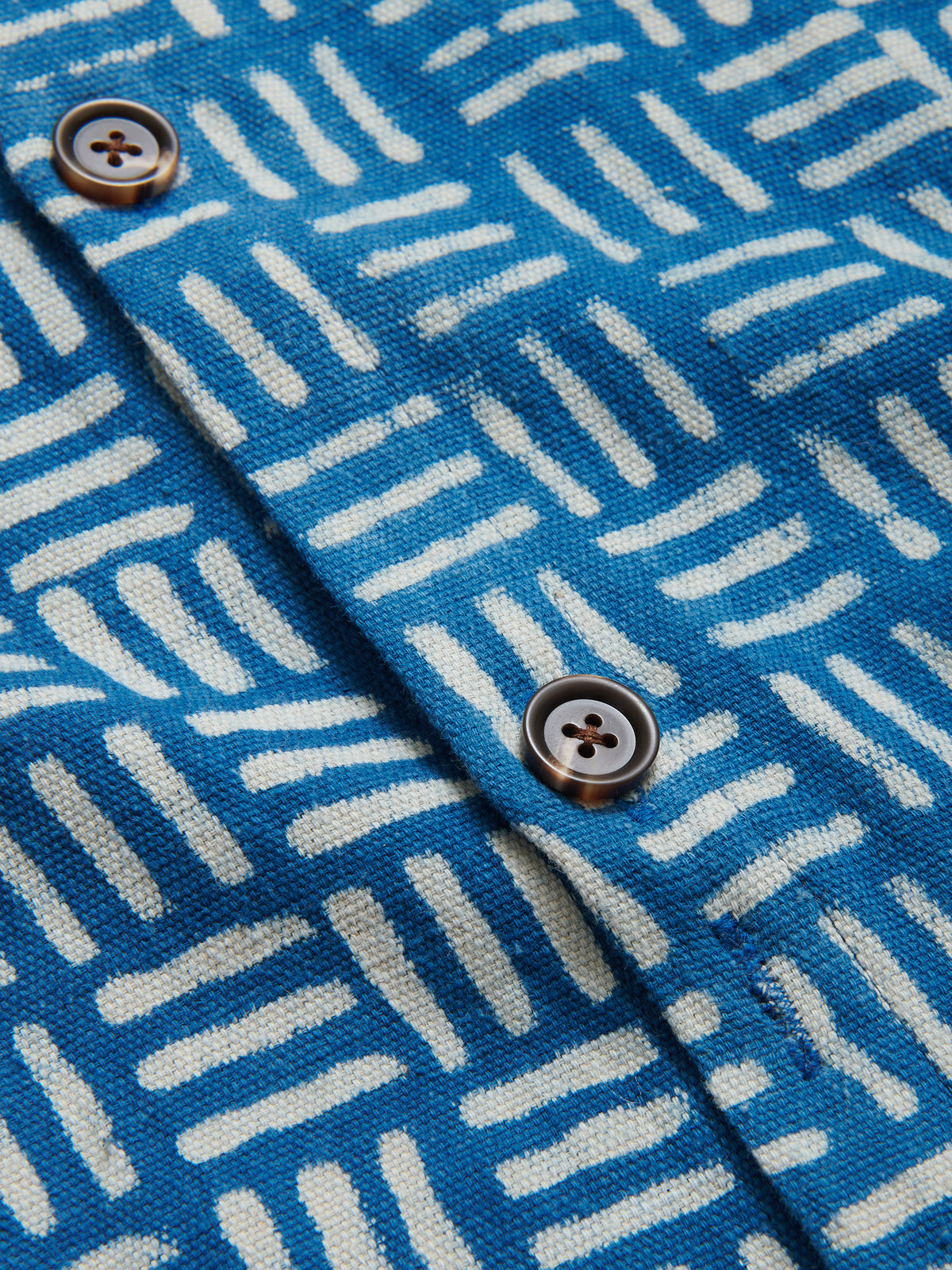 Enamorados Organic Cotton Shirt in Blue Block Print