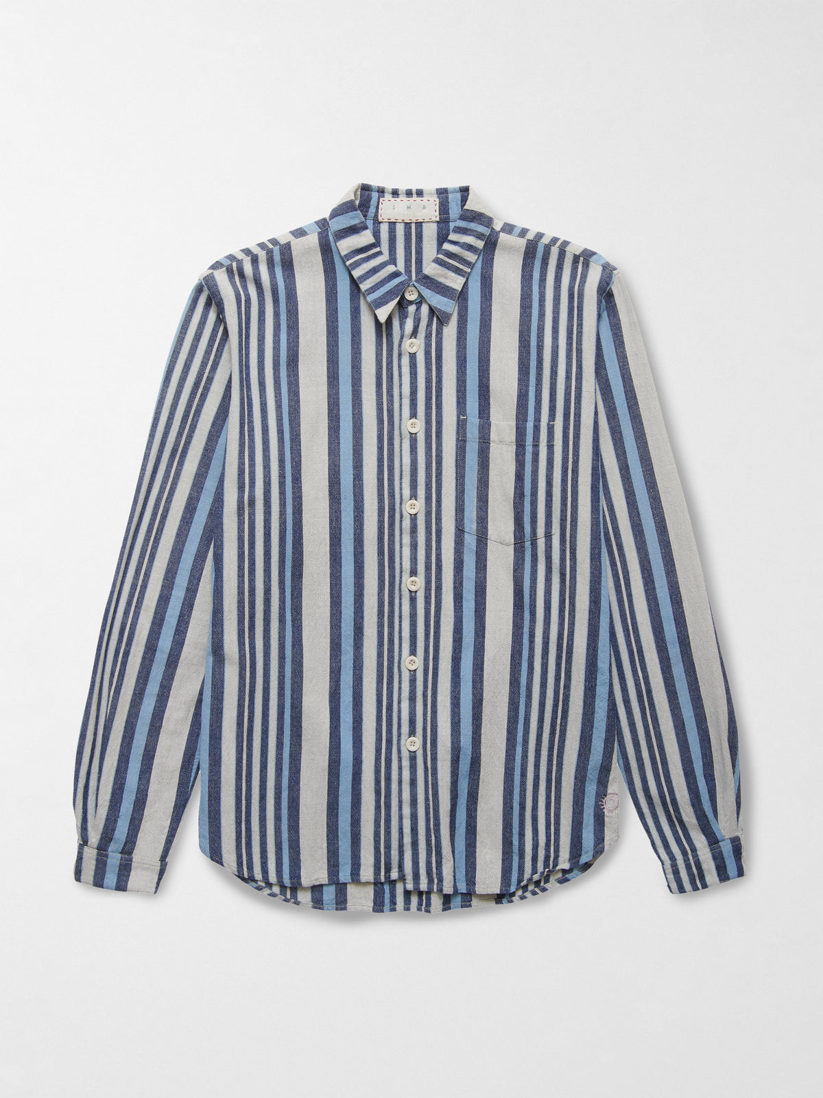 Enamorados Cotton Shirt in Blue Stripes