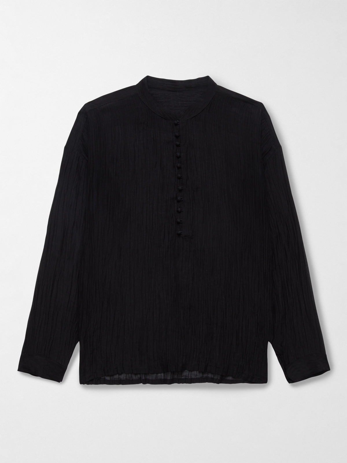Yves Cotton Silk Shirt in Black