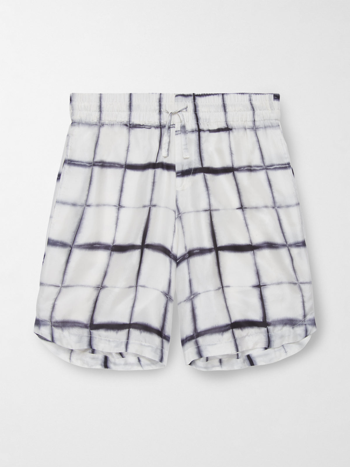 Hiri Silk Shorts in White and Black