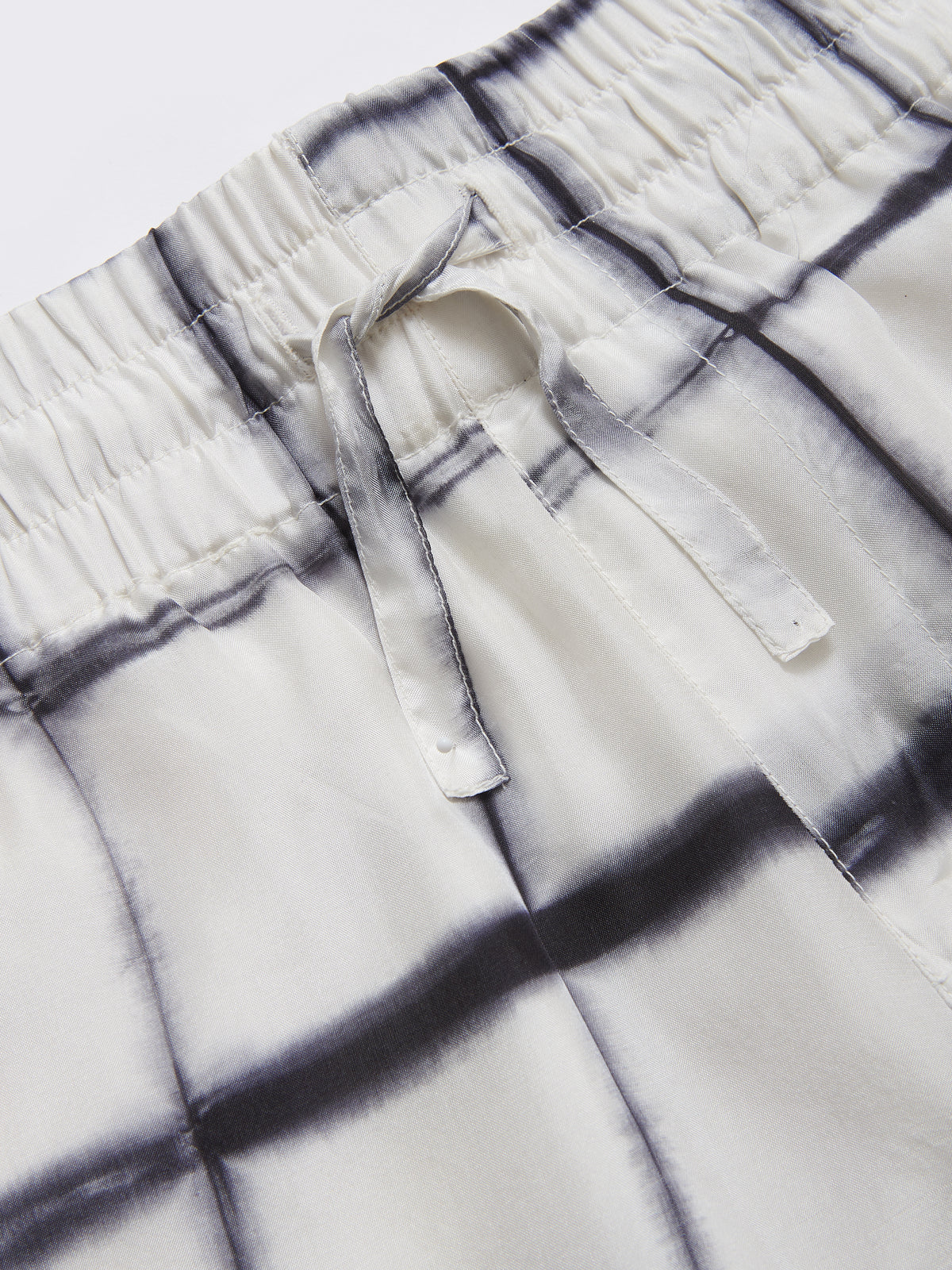 Hiri Silk Shorts in White and Black