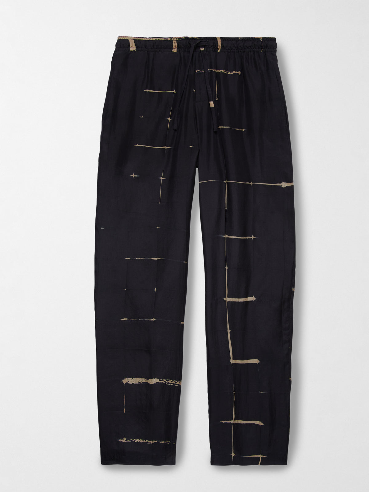 Malibu Silk Trousers in Black and Sand