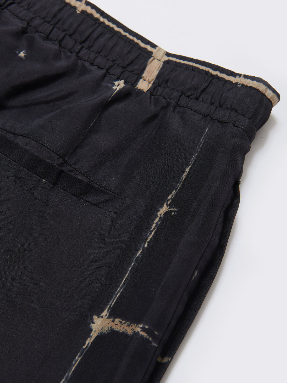 Malibu Silk Trousers in Black and Sand