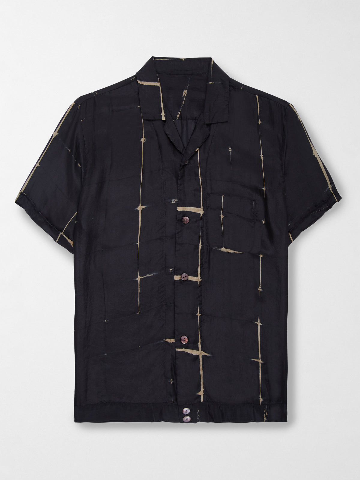 Paraiso Silk Shirt in Black and Sand