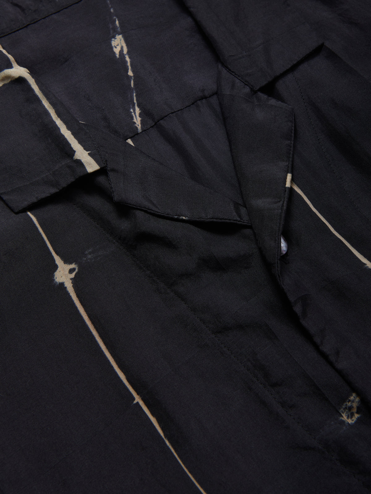 Paraiso Silk Shirt in Black and Sand