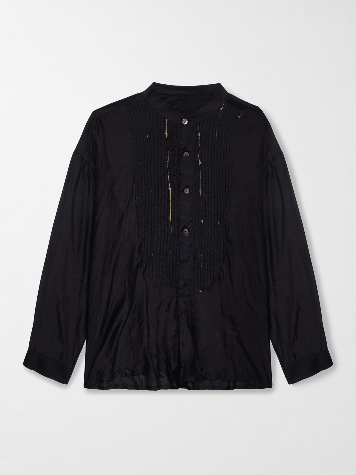 Cavalet Silk Shirt in Black and Sand
