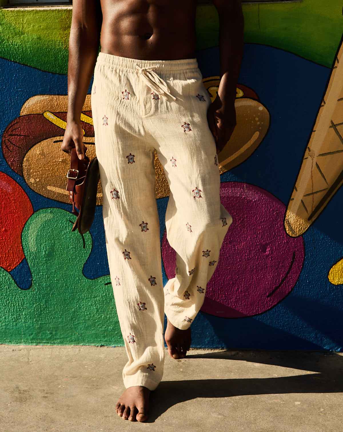 Malibu Cotton Trousers in Cream