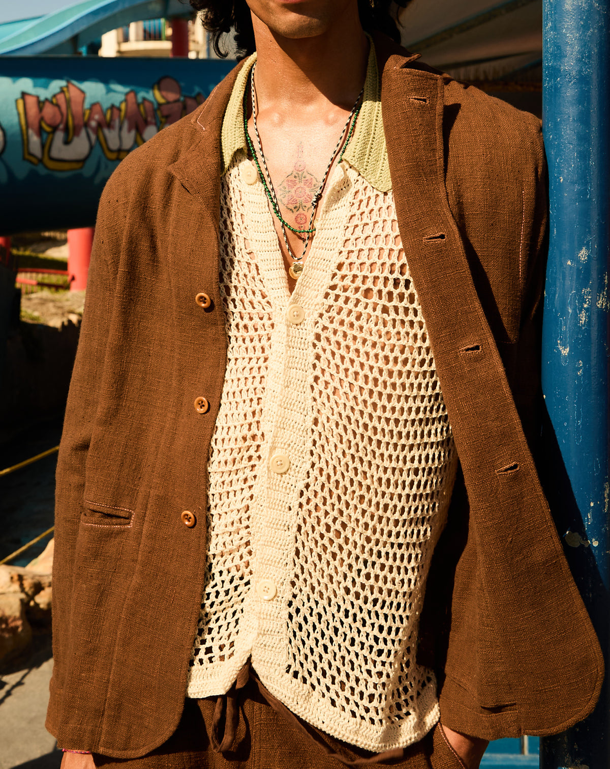 Vale De Lobo Cotton Jacket in Brown