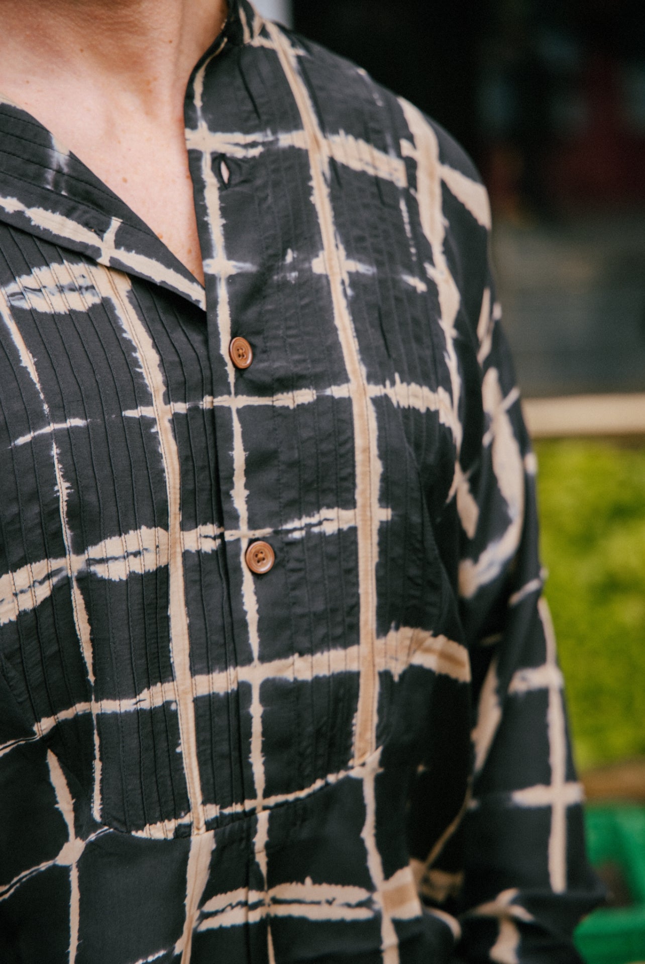 Cavalet Silk Shirt in Black and Sand