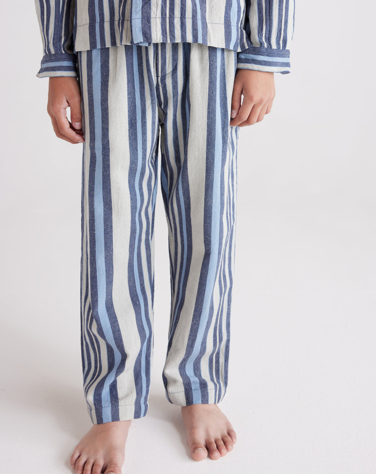 Kids Malibu Cotton Trousers in Blue Stripes