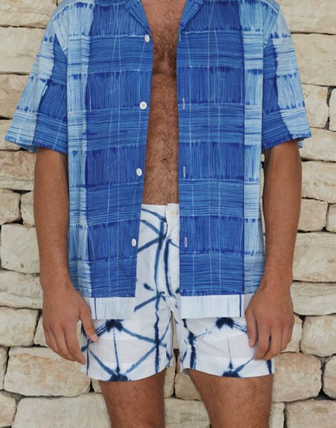 Pines Shorts in Sapphire and White Tie-Dye