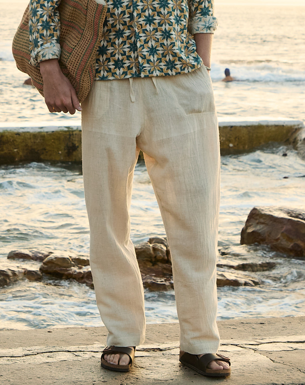 Quinta Cotton Trousers in Cream
