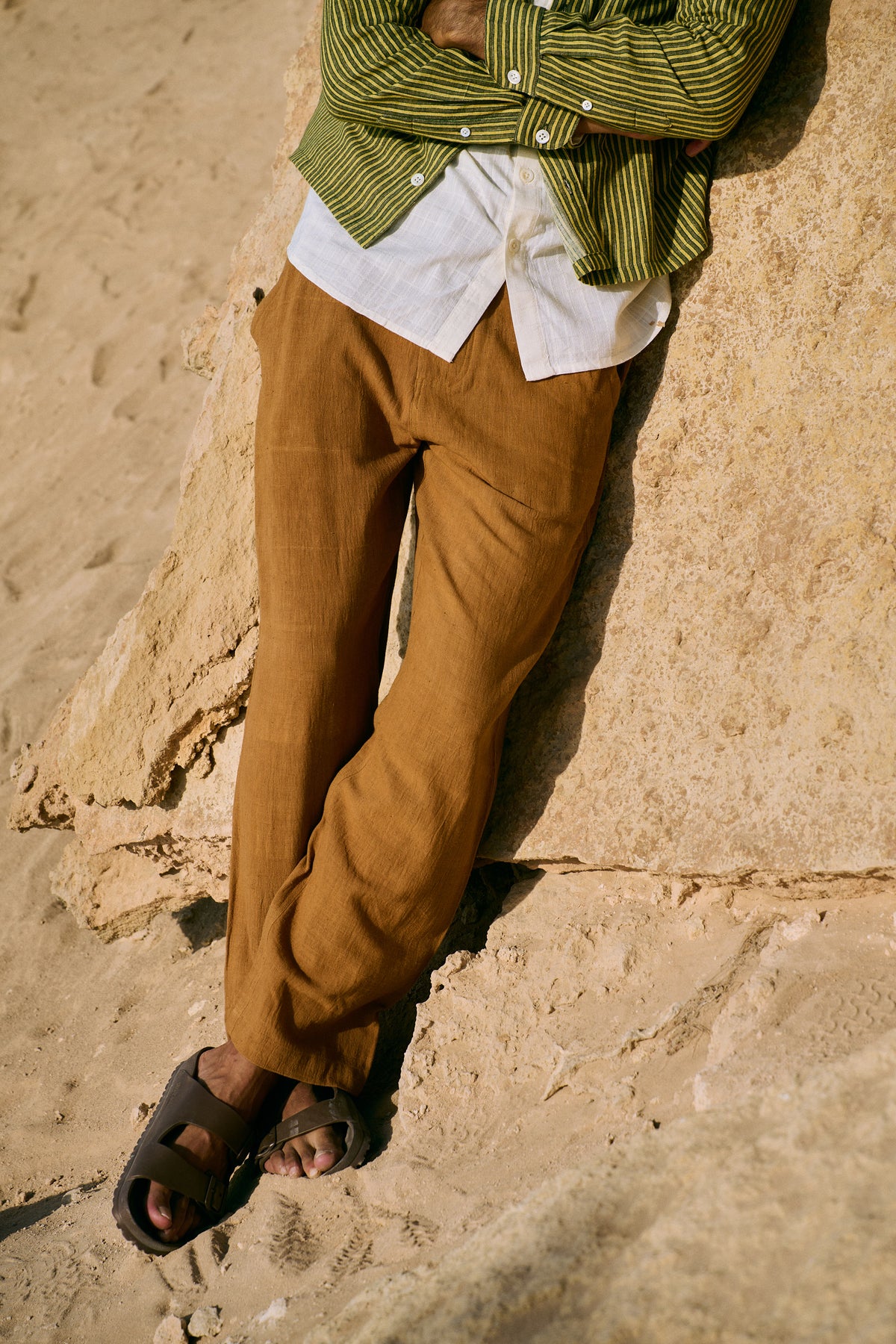 Jumeirah Organic Cotton Trousers in Sand