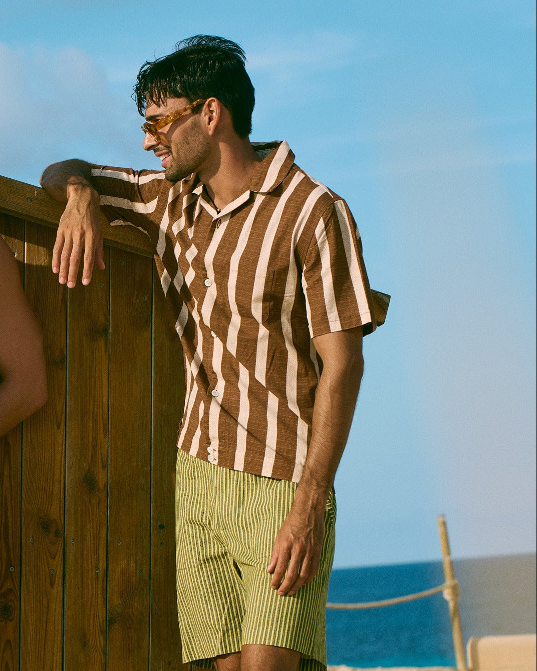 Paraiso Cotton Shirt in Butter Stripe