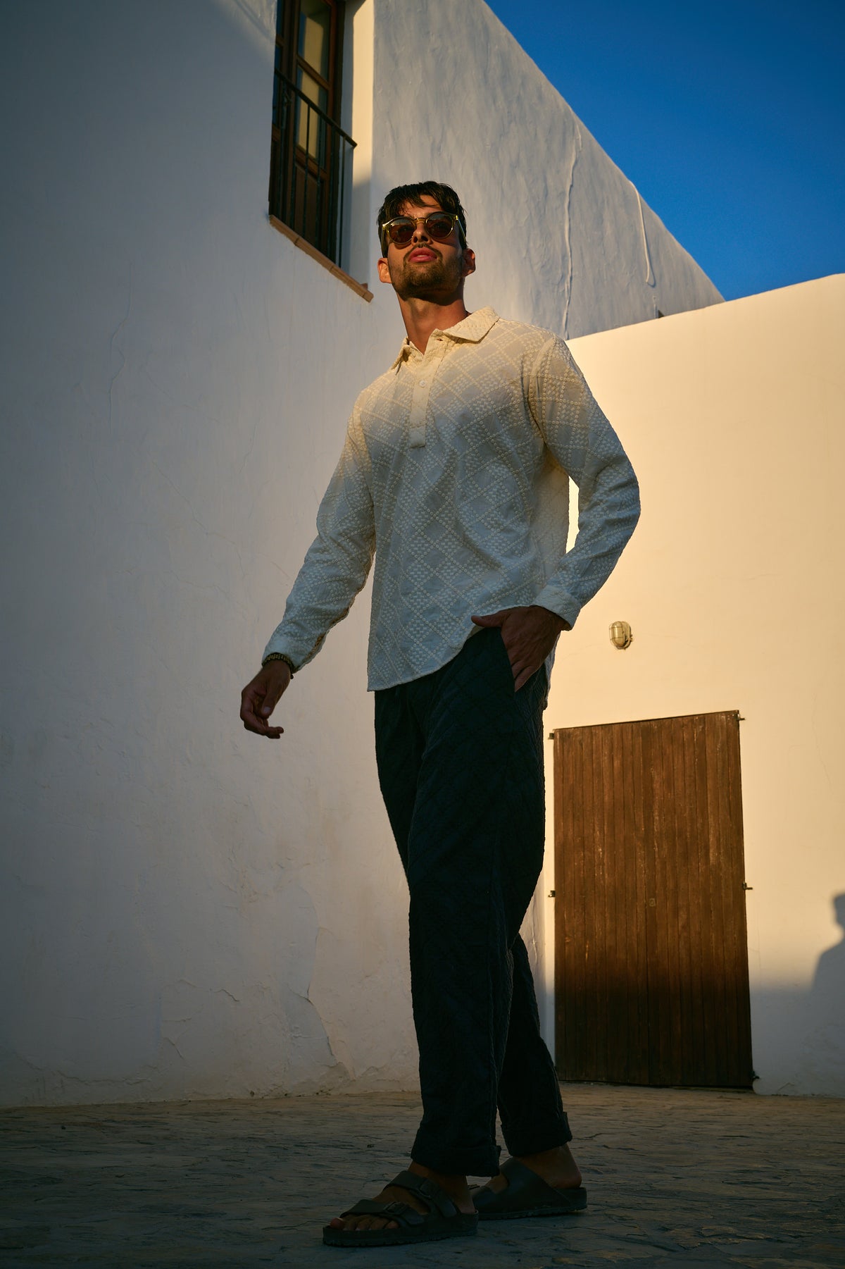 Malibu Organic Cotton Trousers in Moonlit