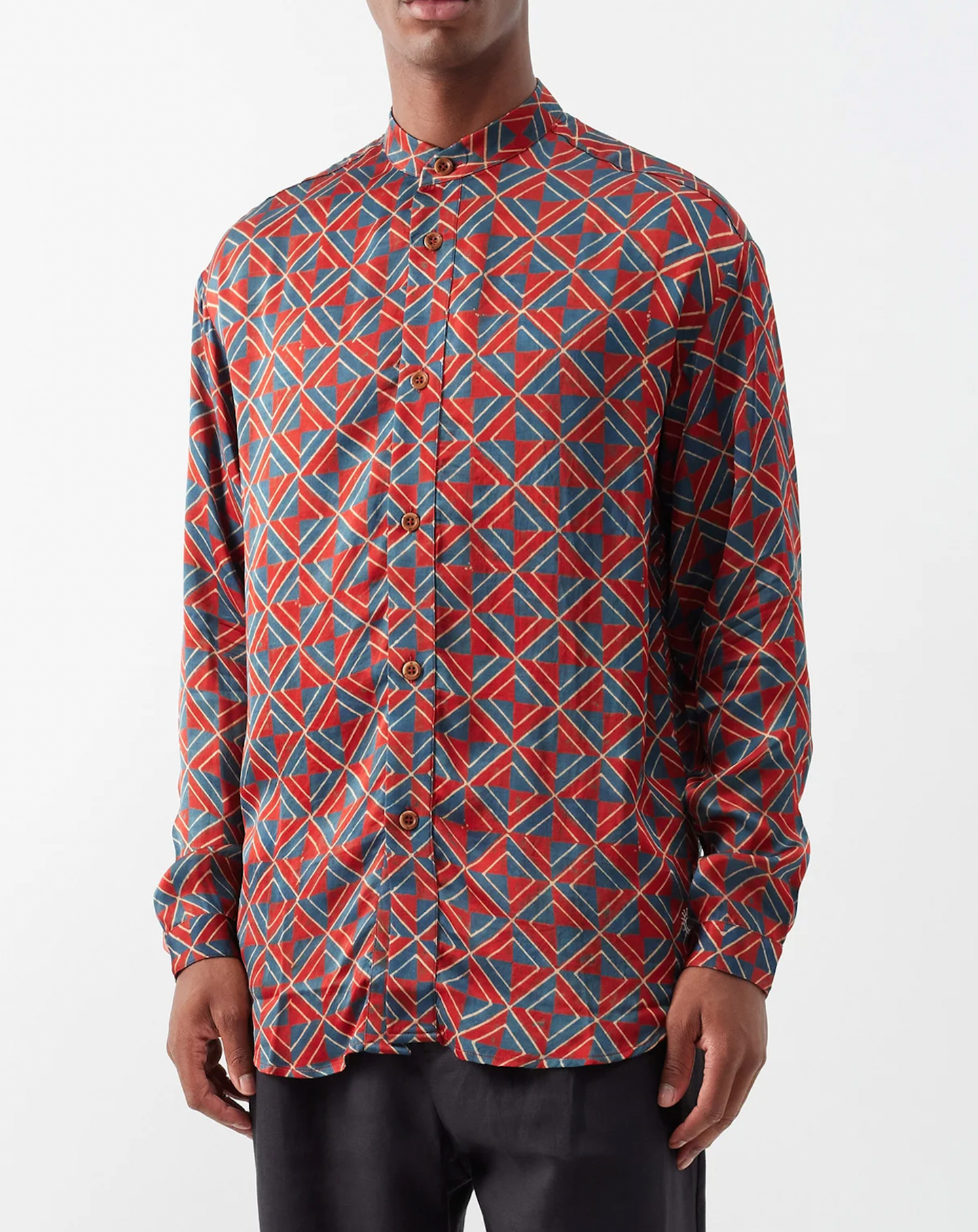 Tulum Relaxed Fit Shirt in Red and Indigo