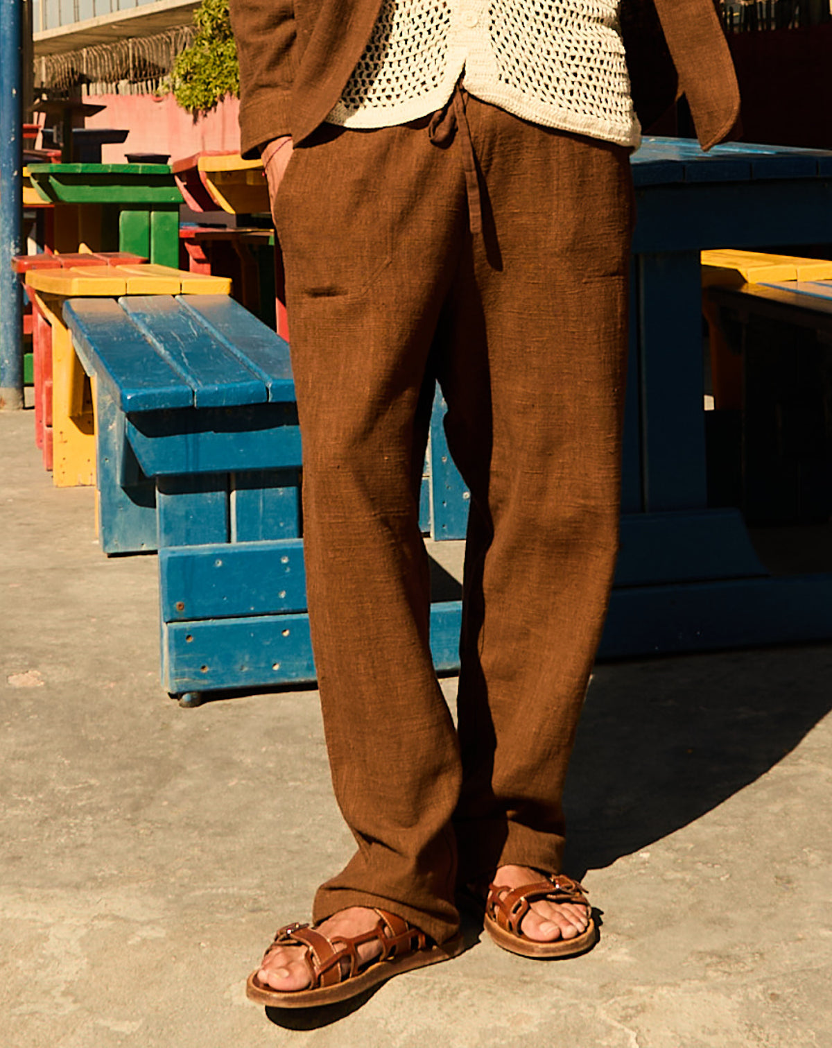 Quinta Cotton Trousers in Brown