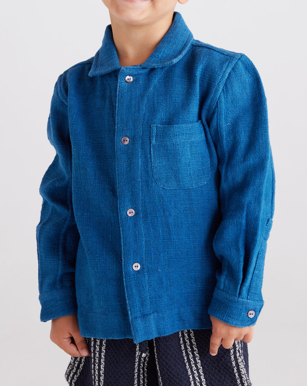 Kids Enamorados Cotton Shirt in Midnight