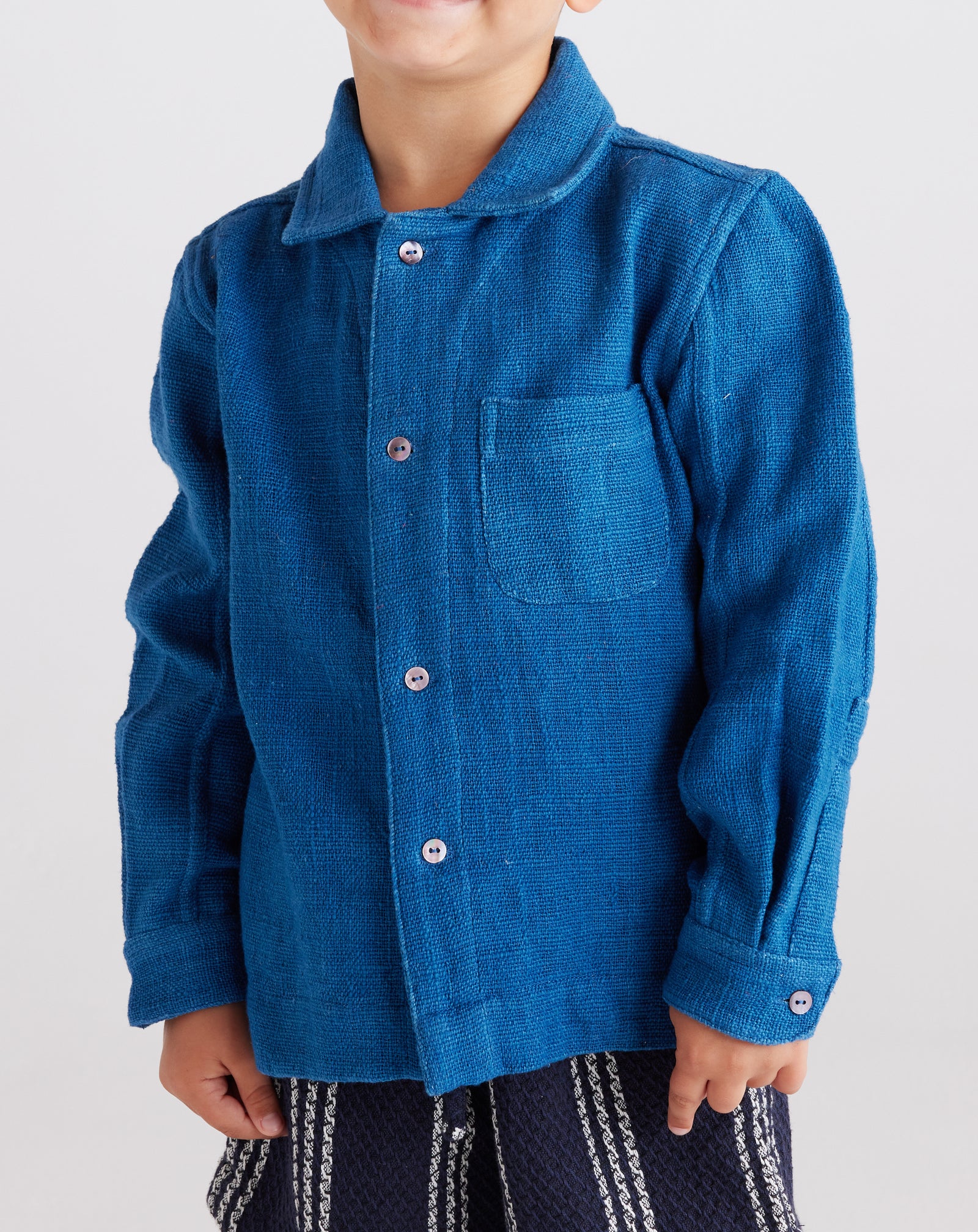 Kids Enamorados Cotton Shirt in Midnight
