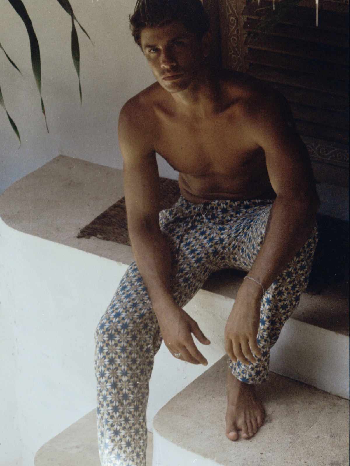 Malibu Organic Cotton in Yellow and Green Block Print