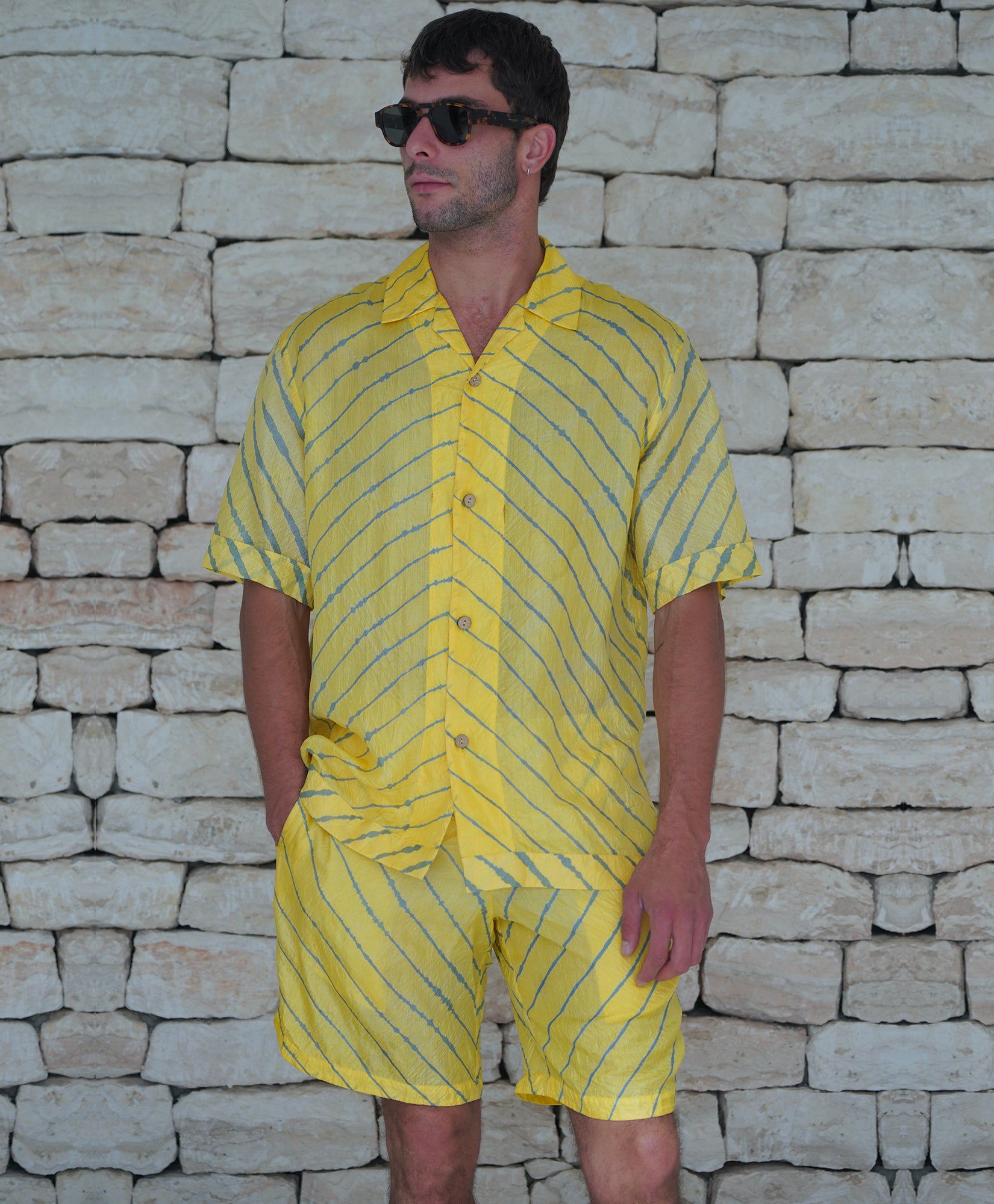 Bakoven Shirt in Yellow and Grey