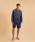 Blue Workwear Jacket with Jacquard Detail
