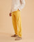 Yellow Woven Cotton Drawstring Trouser